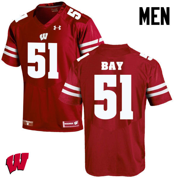 Wisconsin Badgers Men's #51 Adam Bay NCAA Under Armour Authentic Red College Stitched Football Jersey AL40Z27DB